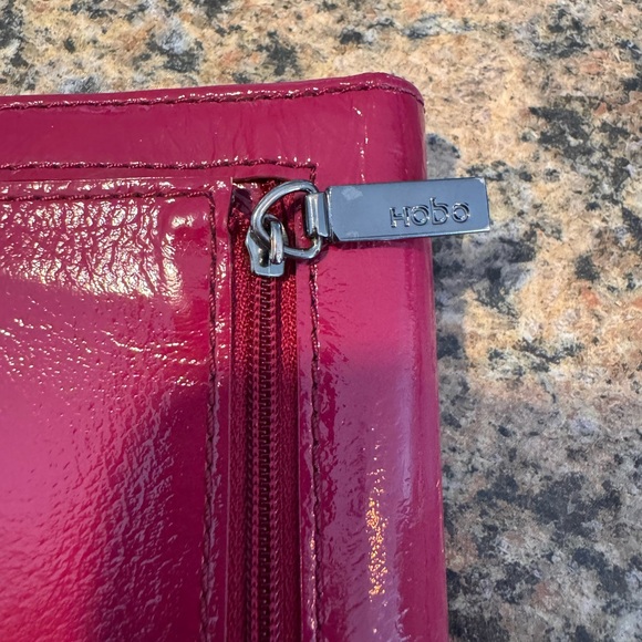 HOBO International Leather Wallet Pink Magenta Long TriFold - Picture 6 of 9